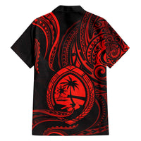 Polynesian Guam Coat of Arms Family Matching Puletasi and Hawaiian Shirt Polynesian Tribal Tattoo Red Version LT9 - Polynesian Pride
