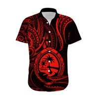 Polynesian Pride Guam Hawaiian Shirt With Polynesian Tribal Tattoo and Coat of Arms Red Version LT9 - Polynesian Pride
