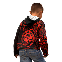 Polynesian Pride Guam Kid Hoodie With Polynesian Tribal Tattoo and Coat of Arms Red Version LT9 - Polynesian Pride