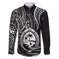 Polynesian Guam Coat of Arms Family Matching Puletasi and Hawaiian Shirt Polynesian Tribal Tattoo Black Version