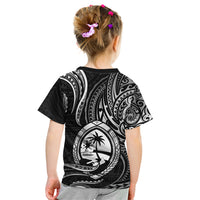 Polynesian Pride Guam Kid T Shirt With Polynesian Tribal Tattoo and Coat of Arms Black Version LT9 - Polynesian Pride