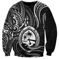 Polynesian Pride Guam Sweatshirt With Polynesian Tribal Tattoo and Coat of Arms Black Version LT9 Unisex Black - Polynesian Pride