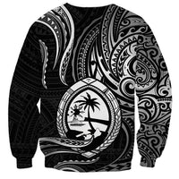 Polynesian Pride Guam Sweatshirt With Polynesian Tribal Tattoo and Coat of Arms Black Version LT9 - Polynesian Pride