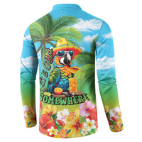 Always 5 O'clock Button Sweatshirt Hawaiian Tropical Parrot LT9 - Polynesian Pride