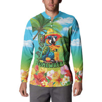 Always 5 O'clock Button Sweatshirt Hawaiian Tropical Parrot LT9 - Polynesian Pride