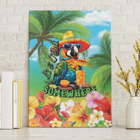 Always 5 O'clock Canvas Wall Art Hawaiian Tropical Parrot LT9 Without Frame Blue - Polynesian Pride