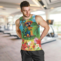 Always 5 O'clock Men Tank Top Hawaiian Tropical Parrot LT9 Blue - Polynesian Pride