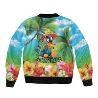 Always 5 O'clock Sleeve Zip Bomber Jacket Hawaiian Tropical Parrot - Polynesian Pride