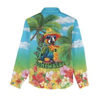 Always 5 O'clock Women Casual Shirt Hawaiian Tropical Parrot - Polynesian Pride