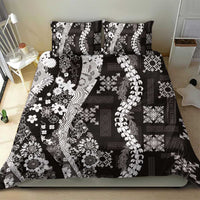Hawaii Puakenikeni and Maile Lei Bedding Set Black Japanese Wave Style - Polynesian Pride