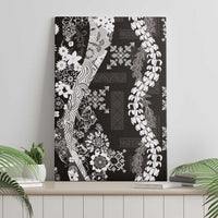 Hawaii Puakenikeni and Maile Lei Canvas Wall Art Black Japanese Wave Style LT9 - Polynesian Pride