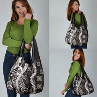 Hawaii Puakenikeni and Maile Lei Grocery Bag Black Japanese Wave Style LT9 - Polynesian Pride