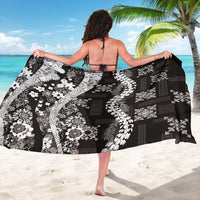 Hawaii Puakenikeni and Maile Lei Sarong Black Japanese Wave Style - Polynesian Pride