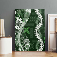 Hawaii Puakenikeni and Maile Lei Canvas Wall Art Green Japanese Wave Style LT9 - Polynesian Pride