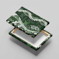 Hawaii Puakenikeni and Maile Lei Canvas Wall Art Green Japanese Wave Style LT9 - Polynesian Pride
