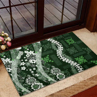 Hawaii Puakenikeni and Maile Lei Rubber Doormat Green Japanese Wave Style LT9 - Polynesian Pride