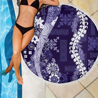 Hawaii Puakenikeni and Maile Lei Beach Blanket Purple Japanese Wave Style LT9 - Polynesian Pride