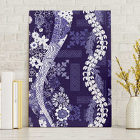 Hawaii Puakenikeni and Maile Lei Canvas Wall Art Purple Japanese Wave Style LT9 Without Frame Purple - Polynesian Pride