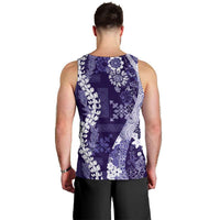 Hawaii Puakenikeni and Maile Lei Men Tank Top Purple Japanese Wave Style LT9 - Polynesian Pride