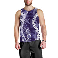 Hawaii Puakenikeni and Maile Lei Men Tank Top Purple Japanese Wave Style LT9 - Polynesian Pride