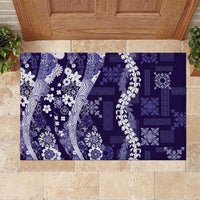 Hawaii Puakenikeni and Maile Lei Rubber Doormat Purple Japanese Wave Style LT9 Purple - Polynesian Pride
