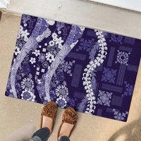 Hawaii Puakenikeni and Maile Lei Rubber Doormat Purple Japanese Wave Style LT9 - Polynesian Pride
