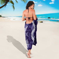 Hawaii Puakenikeni and Maile Lei Sarong Purple Japanese Wave Style - Polynesian Pride