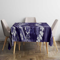 Hawaii Puakenikeni and Maile Lei Tablecloth Purple Japanese Wave Style LT9 - Polynesian Pride