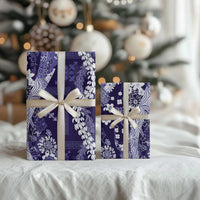 Hawaii Puakenikeni and Maile Lei Wrapping Paper Purple Japanese Wave Style - Polynesian Pride