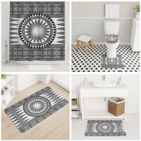 All White Tonga Malo e lelei Bathroom Set Vintage Ngatu Tribal Pattern - Polynesian Pride