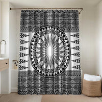 All White Tonga Malo e lelei Bathroom Set Vintage Ngatu Tribal Pattern - Polynesian Pride