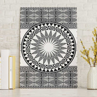 All White Tonga Malo e lelei Canvas Wall Art Vintage Ngatu Tribal Pattern - Polynesian Pride