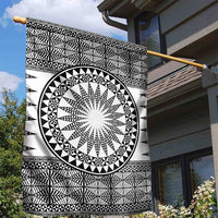 All White Tonga Malo e lelei Garden Flag Vintage Ngatu Tribal Pattern - Polynesian Pride