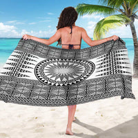 All White Tonga Malo e lelei Sarong Vintage Ngatu Tribal Pattern - Polynesian Pride