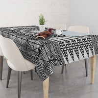 All White Tonga Malo e lelei Tablecloth Vintage Ngatu Tribal Pattern - Polynesian Pride
