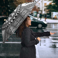 All White Tonga Malo e lelei Umbrella Vintage Ngatu Tribal Pattern - Polynesian Pride