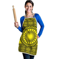 All Yellow Tonga Malo e lelei Apron Vintage Ngatu Tribal Pattern - Polynesian Pride