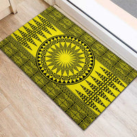 All Yellow Tonga Malo e lelei Rubber Doormat Vintage Ngatu Tribal Pattern - Polynesian Pride