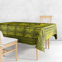 All Yellow Tonga Malo e lelei Tablecloth Vintage Ngatu Tribal Pattern - Polynesian Pride