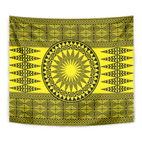 All Yellow Tonga Malo e lelei Tapestry Vintage Ngatu Tribal Pattern - Polynesian Pride