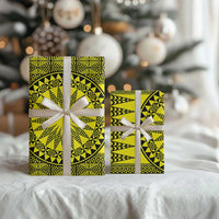 All Yellow Tonga Malo e lelei Wrapping Paper Vintage Ngatu Tribal Pattern - Polynesian Pride