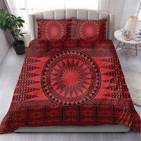 All Red Tonga Malo e lelei Bedding Set Vintage Ngatu Tribal Pattern - Polynesian Pride
