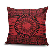 All Red Tonga Malo e lelei Pillow Cover Vintage Ngatu Tribal Pattern - Polynesian Pride