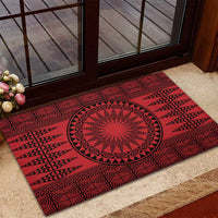 All Red Tonga Malo e lelei Rubber Doormat Vintage Ngatu Tribal Pattern - Polynesian Pride
