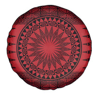 All Red Tonga Malo e lelei Spare Tire Cover Vintage Ngatu Tribal Pattern - Polynesian Pride