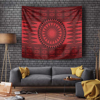 All Red Tonga Malo e lelei Tapestry Vintage Ngatu Tribal Pattern - Polynesian Pride