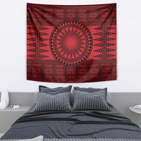 All Red Tonga Malo e lelei Tapestry Vintage Ngatu Tribal Pattern - Polynesian Pride