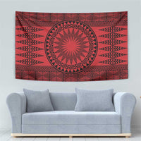 All Red Tonga Malo e lelei Tapestry Vintage Ngatu Tribal Pattern - Polynesian Pride