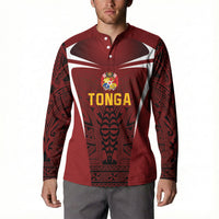 2026 Rugby Nations Series Custom Tonga Ikale Tahi Button Sweatshirt LT9 - Polynesian Pride