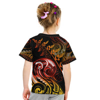 New Zealand Kid T Shirt Aotearoa Hei-Tiki Maori Fern Tattoo Arty LT9 - Polynesian Pride
